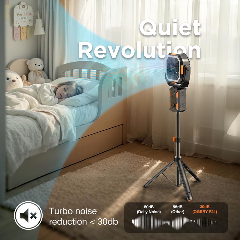 Rechargeable Camping Fan With Light
