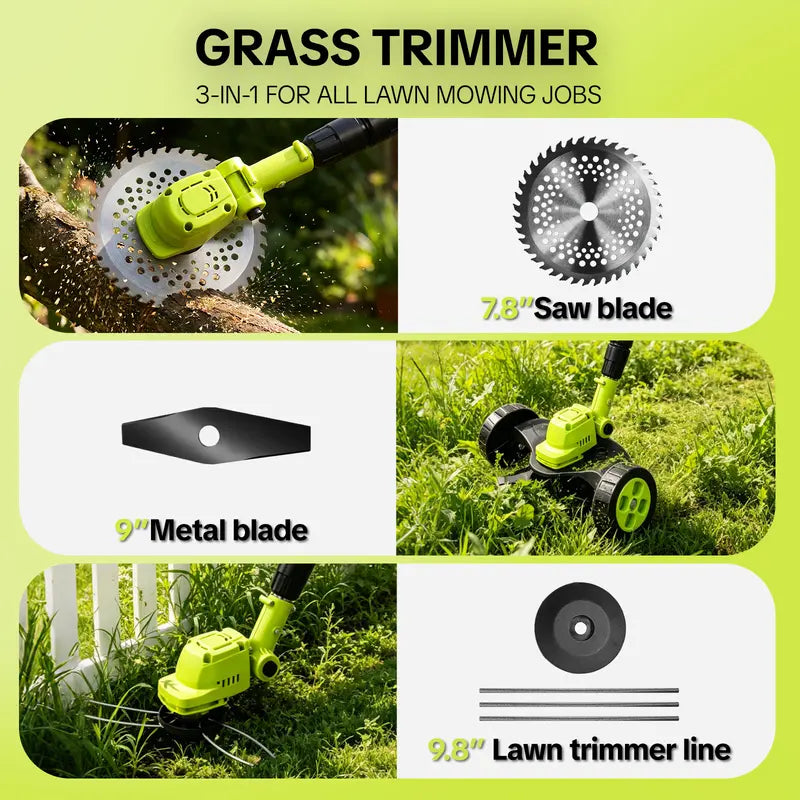 Cordless Garden Trimmer Mower Kit