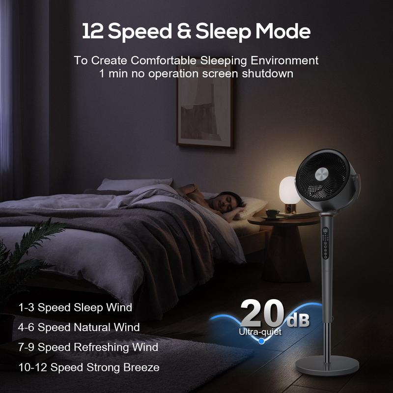 Adjustable Quiet Bedroom Cooling Fan