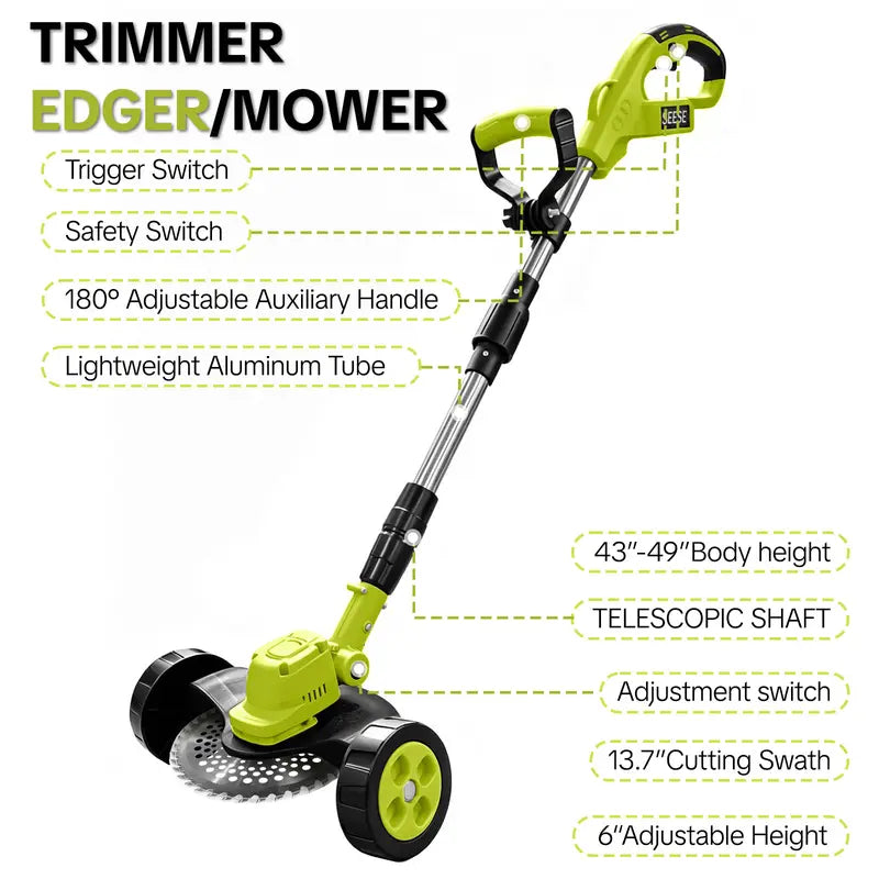 Cordless Garden Trimmer Mower Kit
