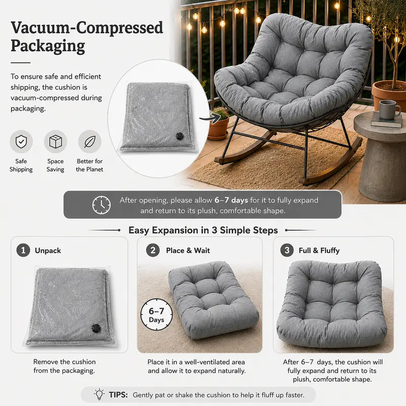 Cushioned Indoor Outdoor Rocking Chair