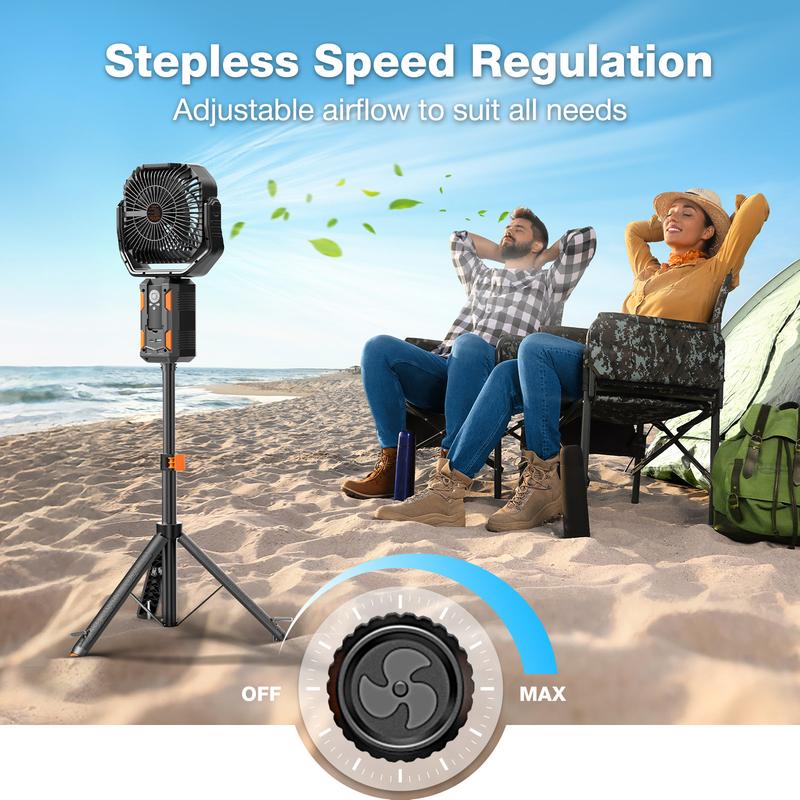 Rechargeable Camping Fan With Light