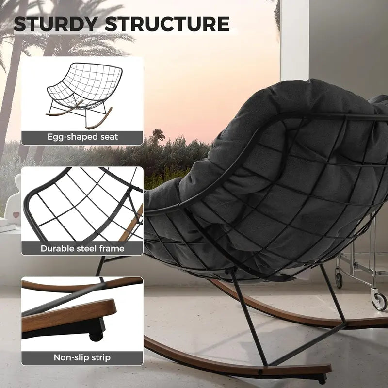 Cushioned Indoor Outdoor Rocking Chair