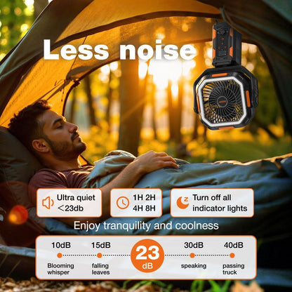 Rechargeable Camping Fan With Light
