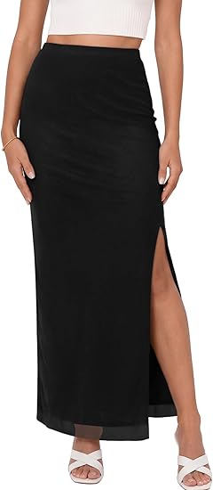 Premium Curve-Hugging Floral Sheer Maxi Skirt
