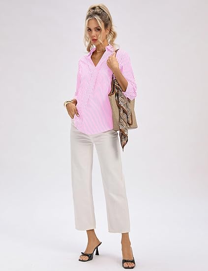 Elevated Collared Business Casual V Neck Top