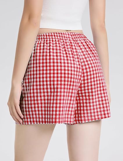 Premium Gingham Lounge Boxer Shorts Women